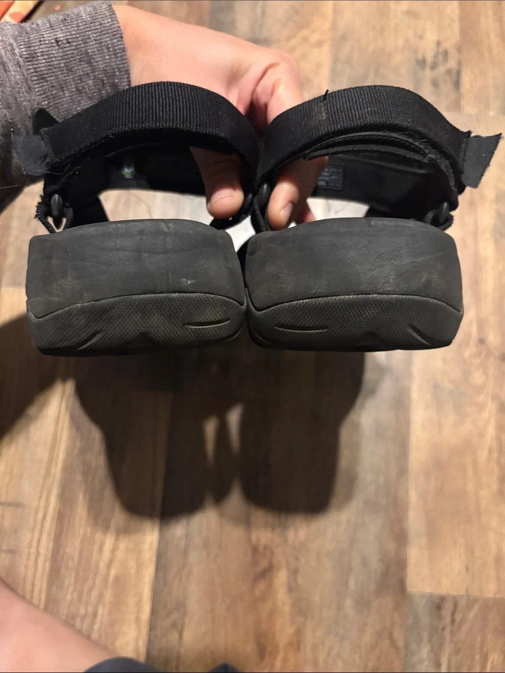 Teva Black Adjustable Sport-Strap Platform Sandals